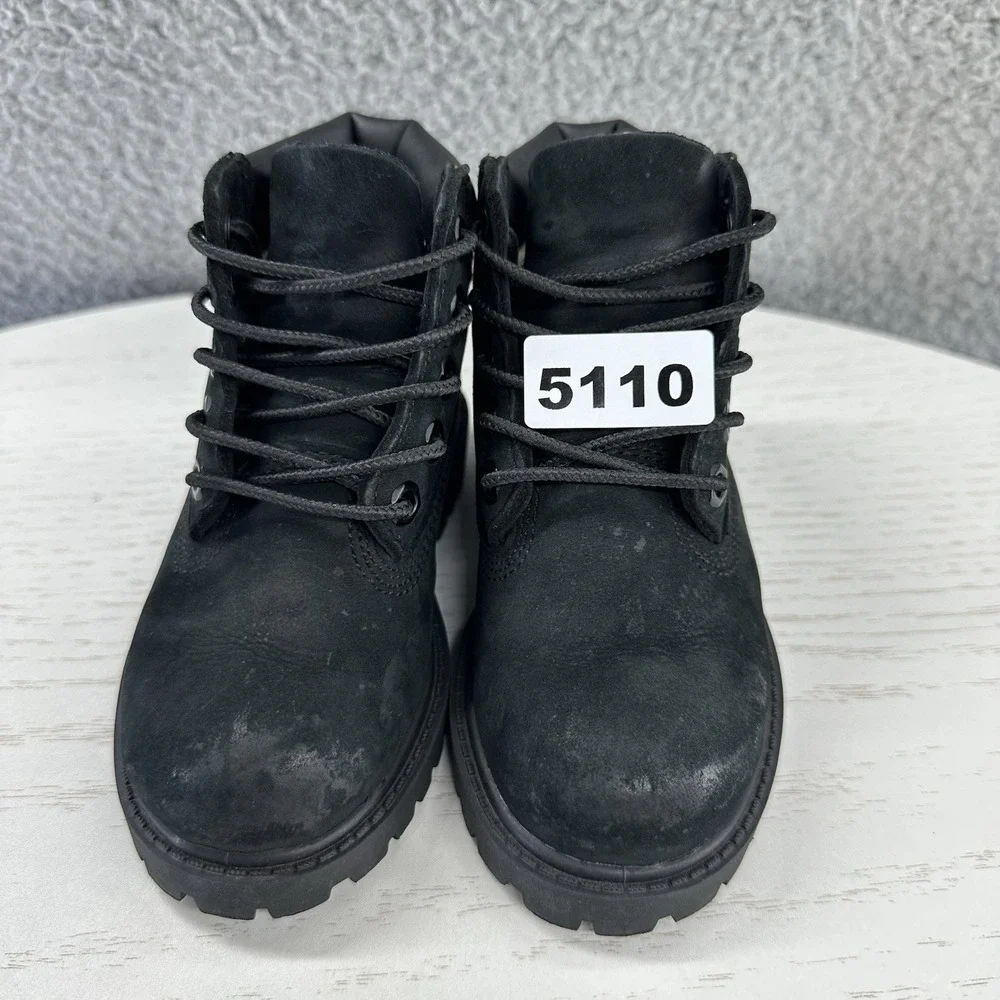 Timberland 6 Inch Premium Toddler Size 7 Black Waterproof Leather Boots TD US 7